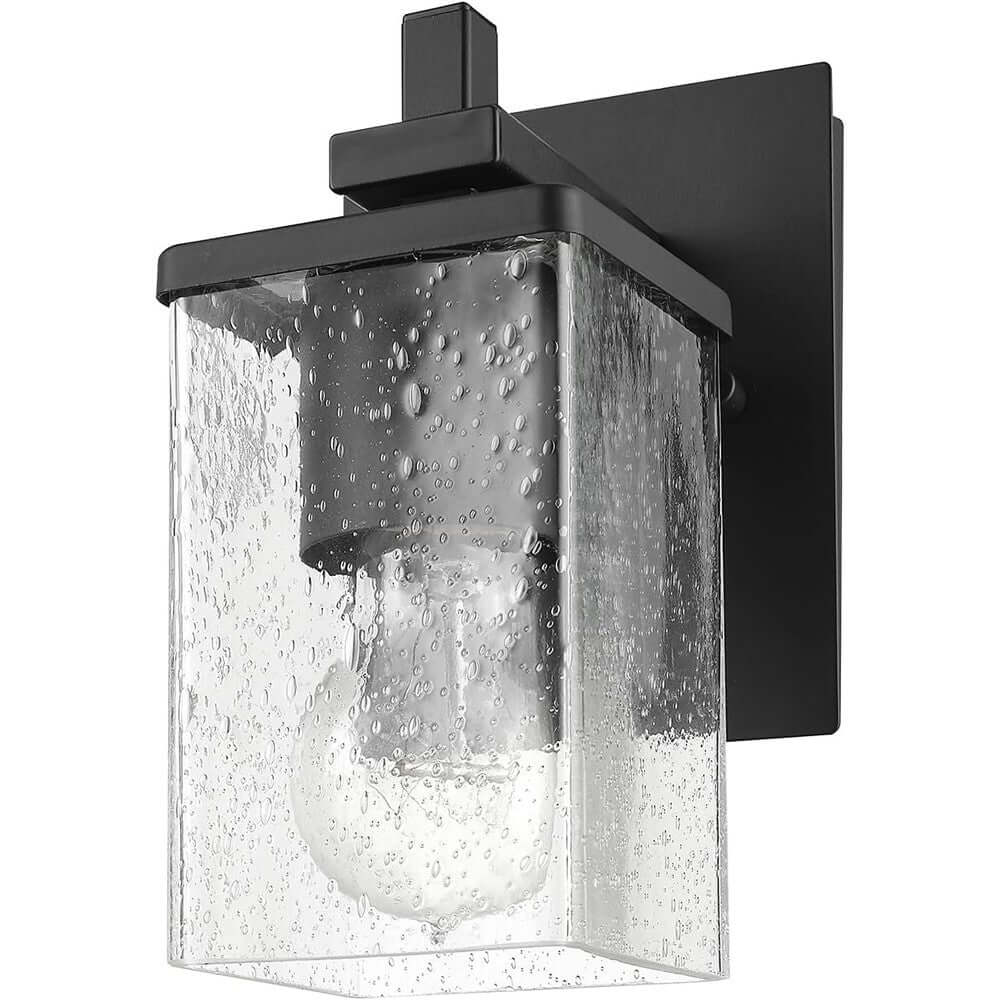 Applique murale Dakota - Noir mat, verre grainé