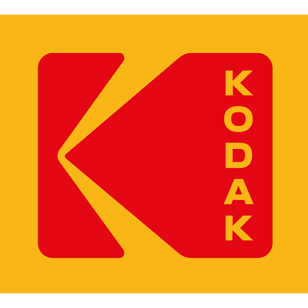 Logo KODAK, représentant la marque réputée de lampes de poche Kodak.