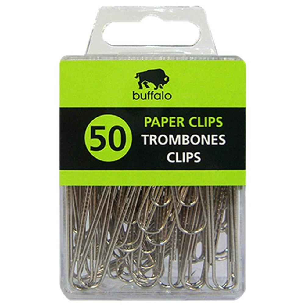 Buffalo Metal Paper Clips 50mm - Pack of 50