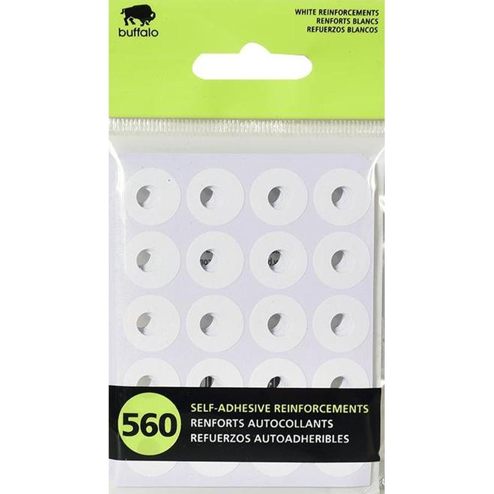Buffalo Adhesive White Hole Reinforcements - 560 Units