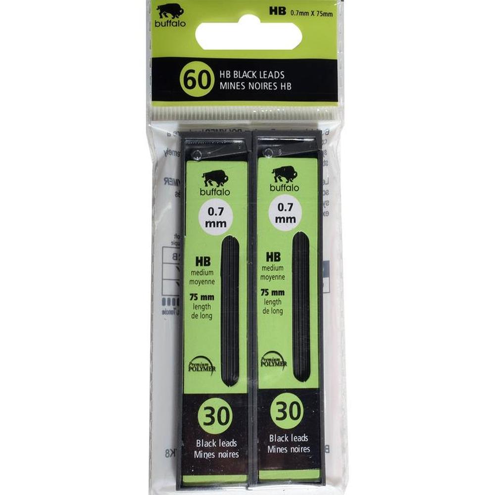 Buffalo HB Pencil Lead Refills 0.5mm - Pack of 60