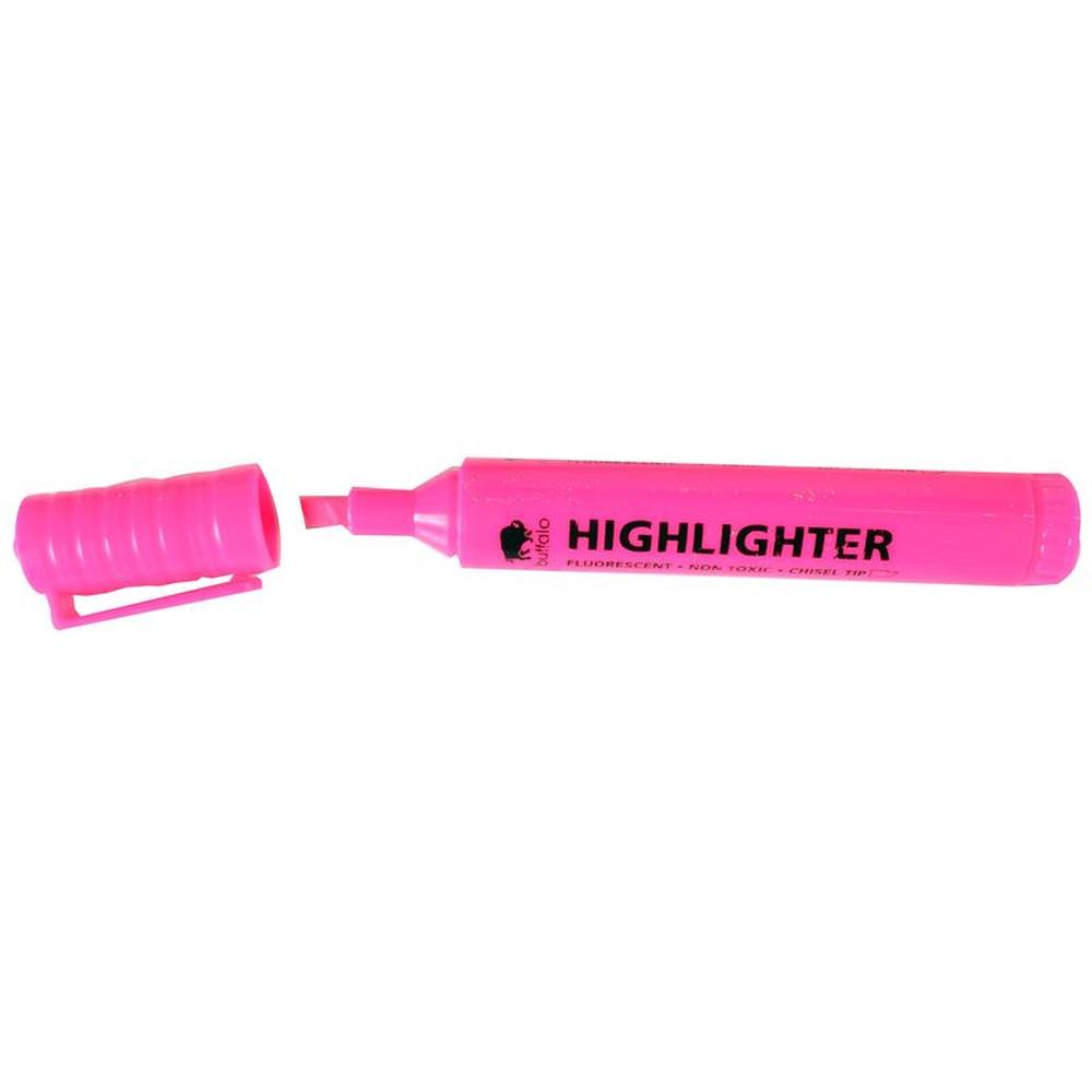 Buffalo Broad-Tip Highlighters Pink - Pack of 2