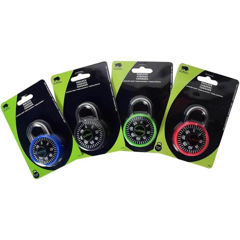 Buffalo Colorguard Combination Padlock 45mm - Assorted Colors