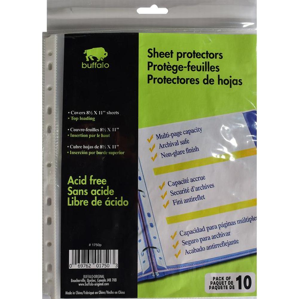 Buffalo Clear Document Sleeves 21.5x28cm - Pack of 10