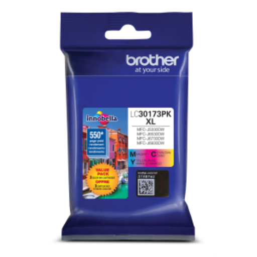 Brother LC30173PKS Innobella  Ink Cartridges   1 Cyan, 1 Magenta, 1 Yellow, High Yield