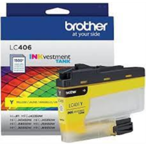 Cartouche d'encre jaune Brother LC406XLYS authentique, haut rendement