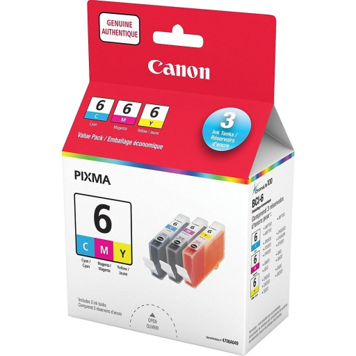 BCI-6 Cyan/Magenta/Yellow Ink Value Pack
