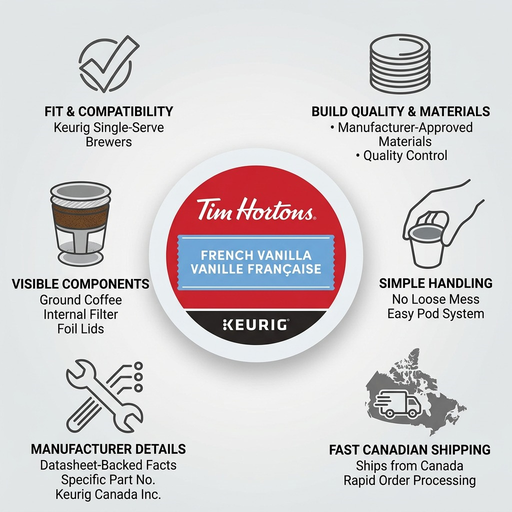 COFFEE-K CUP TIM HORTONS FRENCH VANILLA-13114 24/BX