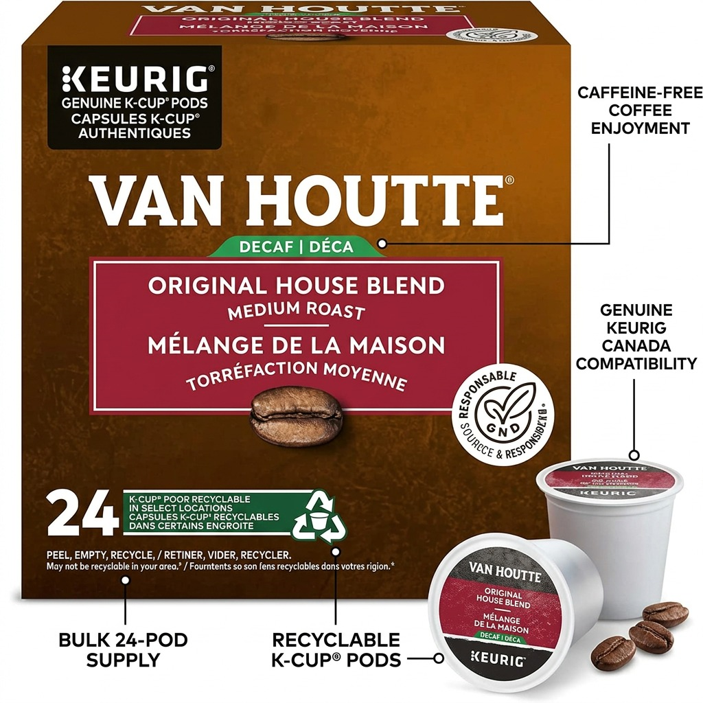 COFFEE-K CUP VAN HOUTTE ORIGINAL HOUSE DECAF 24/BX-34717 24/BX