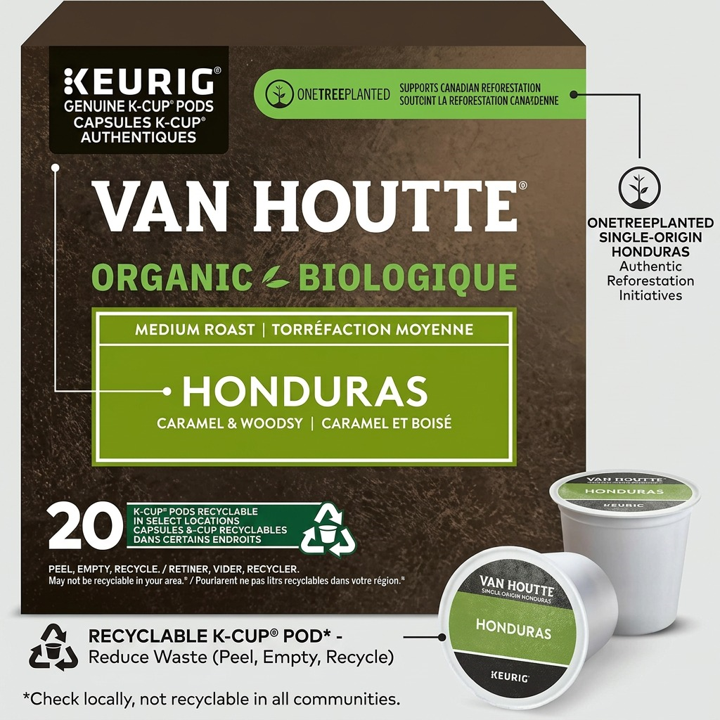 COFFEE-K CUP VAN HOUTTE HONDURAS EXTRA BOLD MEDIUM ROAST 20/BX