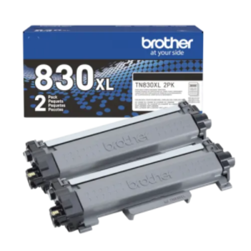 Pack de 2 cartouches de toner noir haute capacité Brother TN830XL2PK Genuine