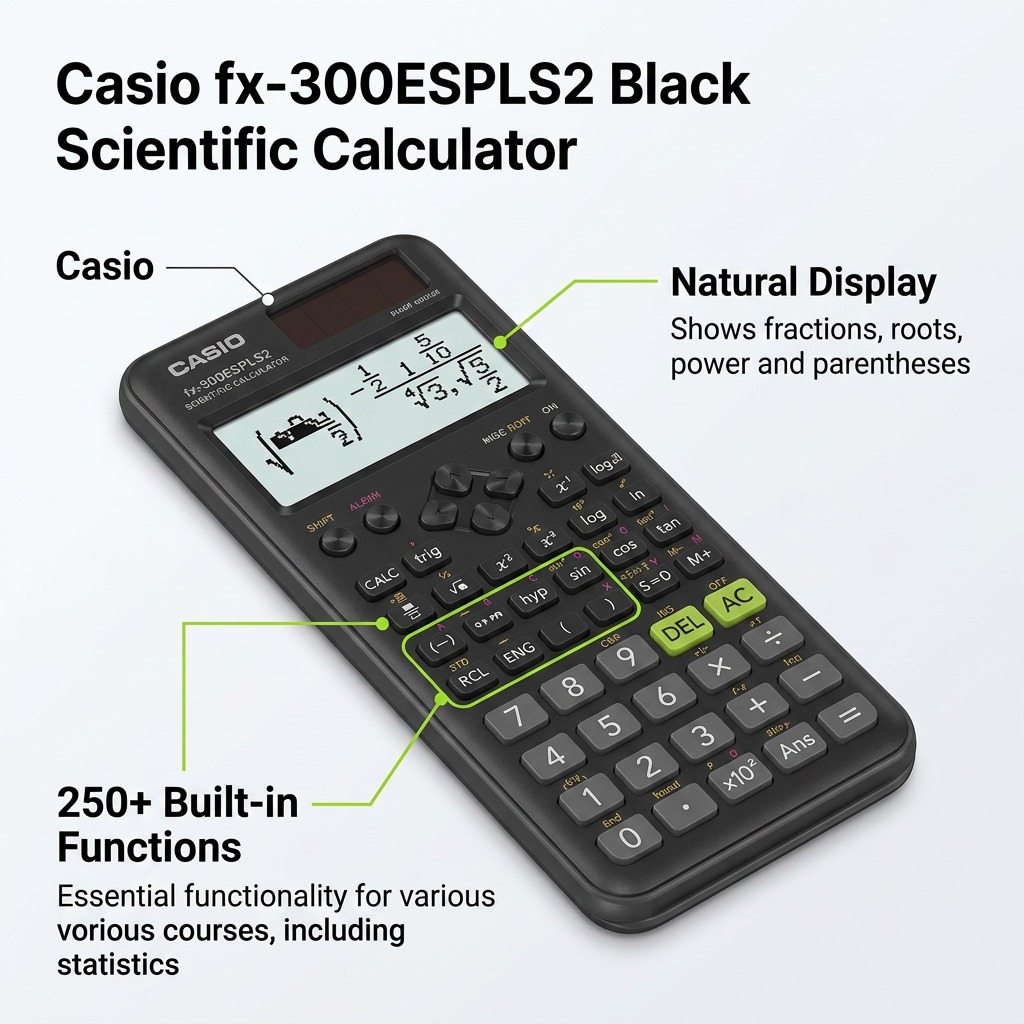 Casio FX-300ESPLS2 Black Scientific Calculator