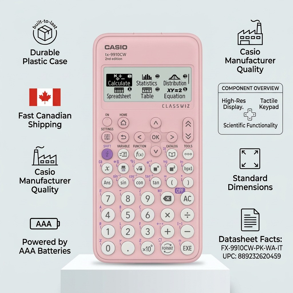 Casio FX-9910CW Pink AAA Power Scientific Calculator