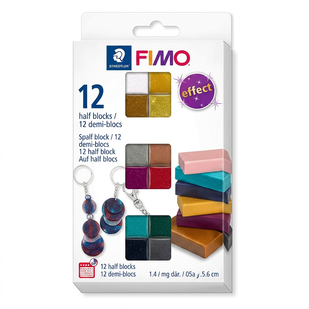 Staedtler Set Modelling Clay Fimo Effect Sparkle 12 Color Pack