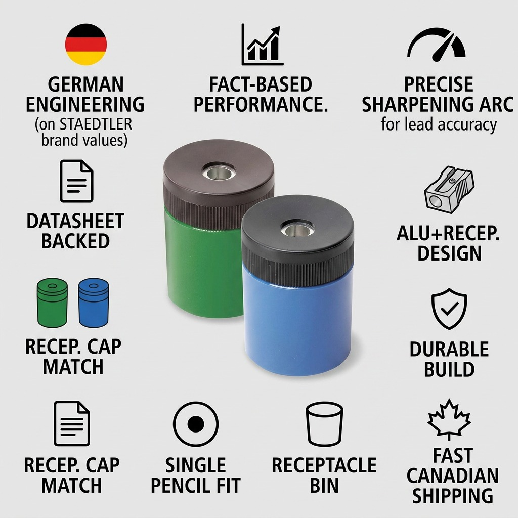 Staedtler Sharpener Round Alu. + Recep