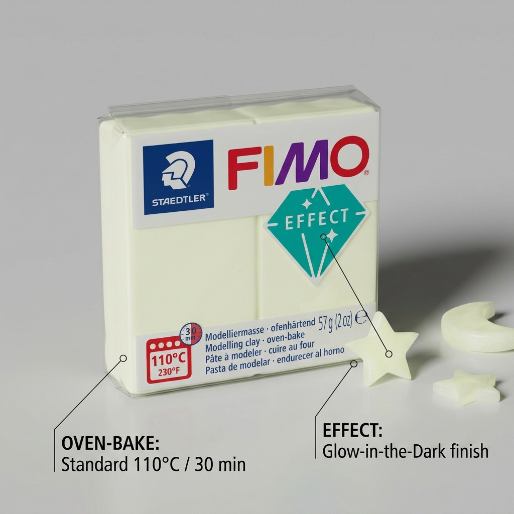 Staedtler Modelling Clay Fimo Effect Noctilucent (Glow in the Dark) 57g (2 oz)