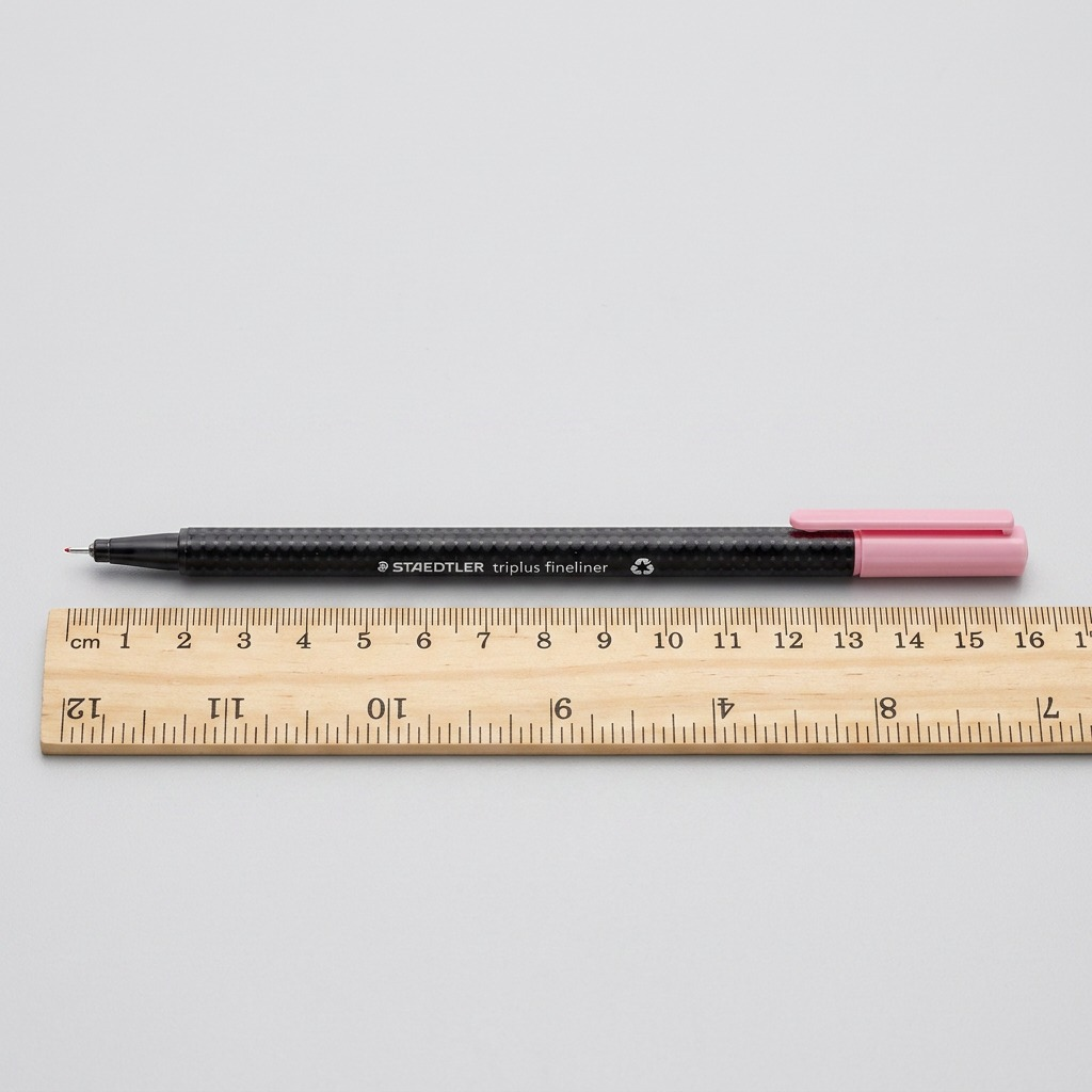 Scale reference: Lying alongside a standard ruler for accurate measurement.