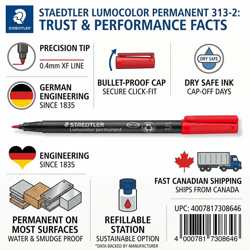 Staedtler Marker Lumocolor Xfine Permanent Red