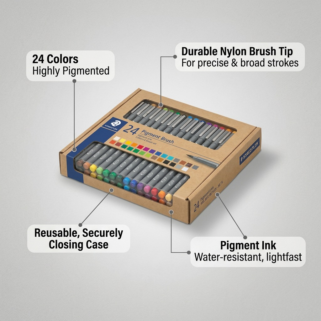 Staedtler Pigment Arts Brush Set of 24