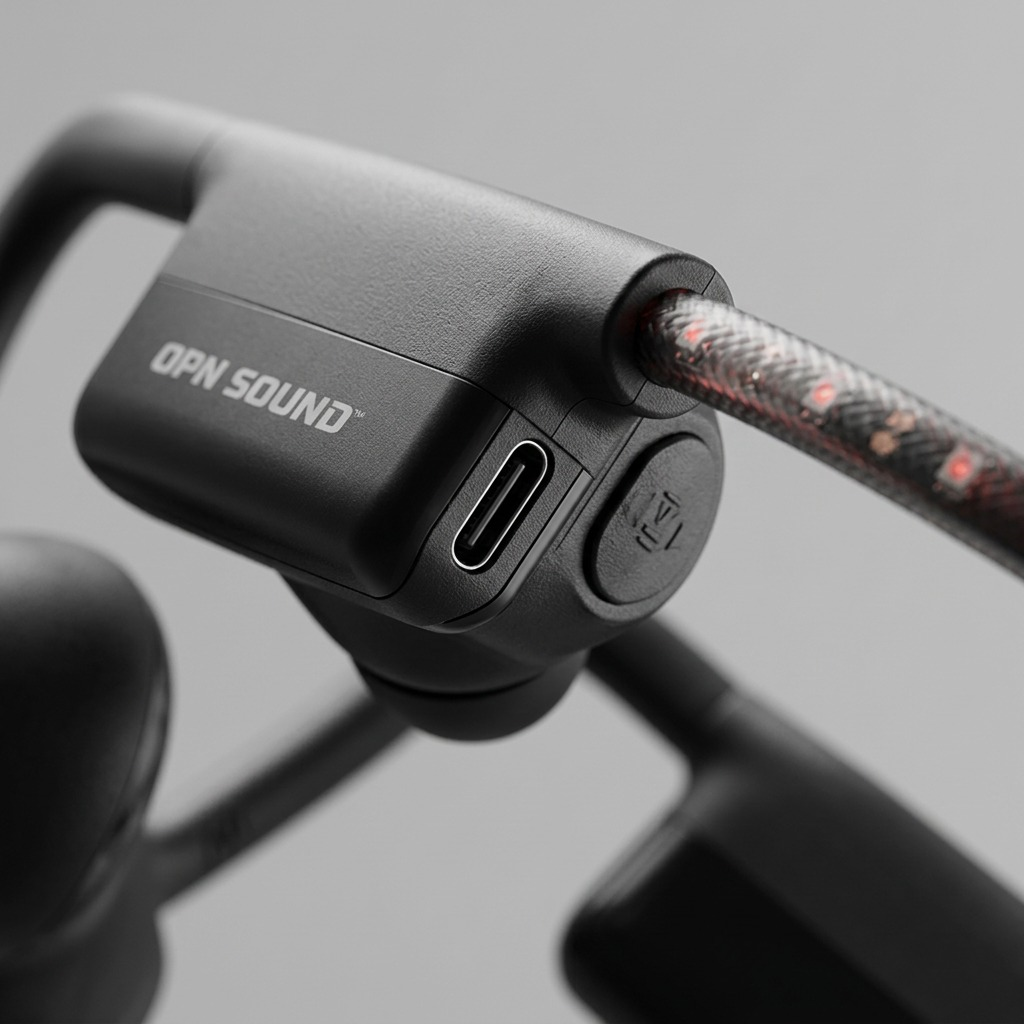 OPN Sound Dashlyte+ Open Ear Headphones with LED Safety Light Strip ? Black (OS4500BL)