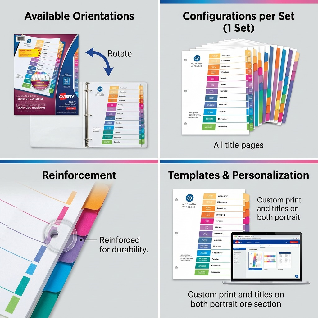 Avery 11127 – Ready Index Table of Contents Dividers (Jan-Dec)