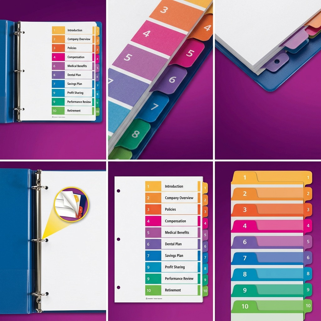 Avery Ready Index Table of Contents Dividers, 10 Tab, 1 Set