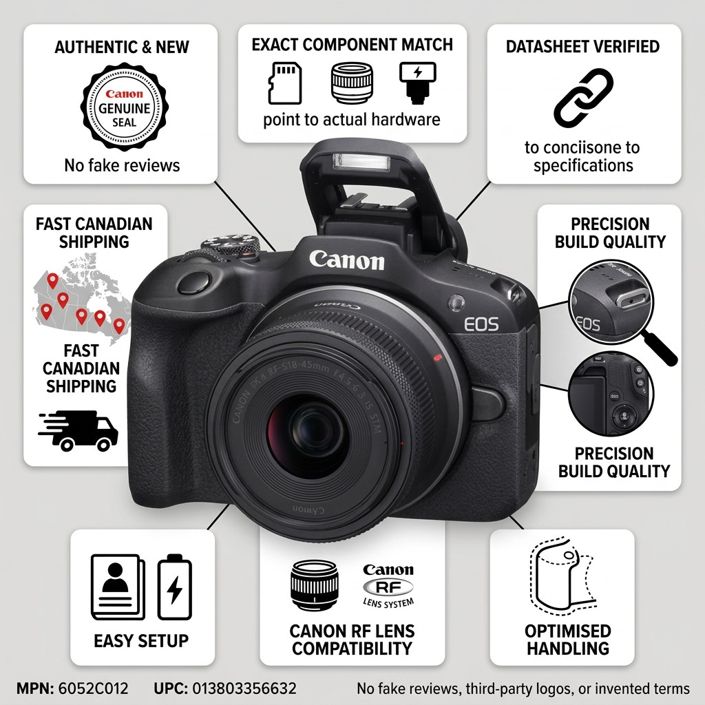 Canon EOS R100 – RF-S18-45mm F4.5-6.3 IS STM Lens Kit