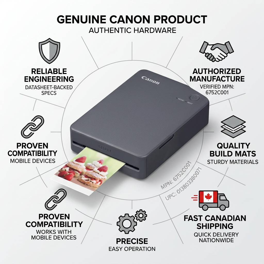 Canon SELPHY QX20 – Compact Photo Printer (Dark Gray)