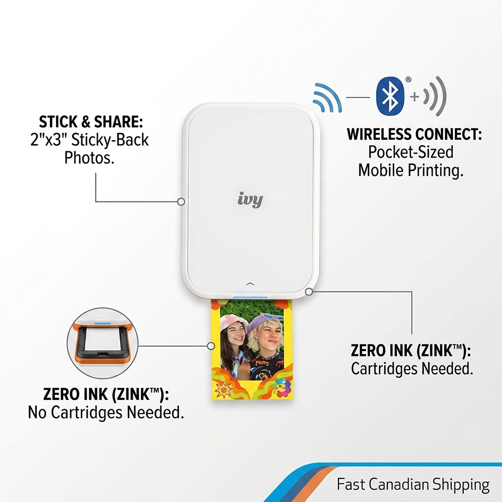 Canon IVY 2 Mini Photo Printer – Pure White