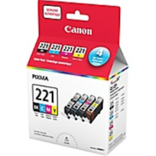Canon CLI-221 – Black, Cyan, Magenta & Yellow 4 Color Ink Pack