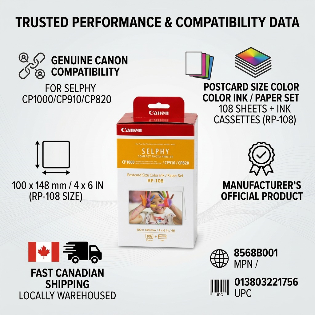 Canon SELPHY RP-108 – Colour Ink and Paper Set