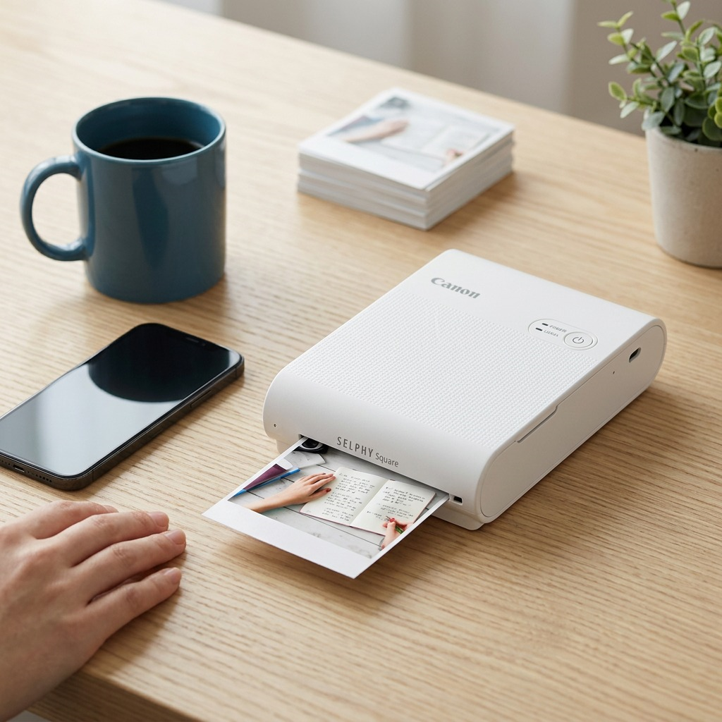 Canon SELPHY Square QX10 – Compact Photo Printer (White)