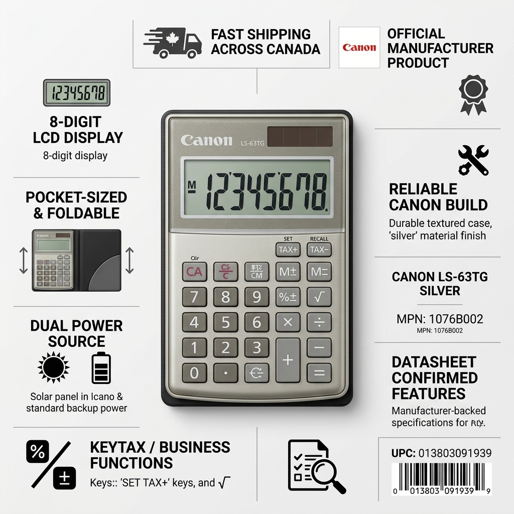 Canon LS-63TG Silver 8-Digit display