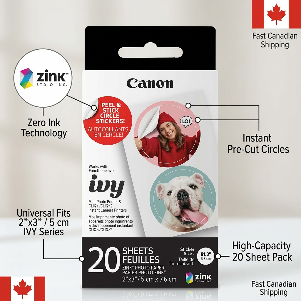 Canon Ivy ZINK – Pre-Cut Circle Sticker Pack