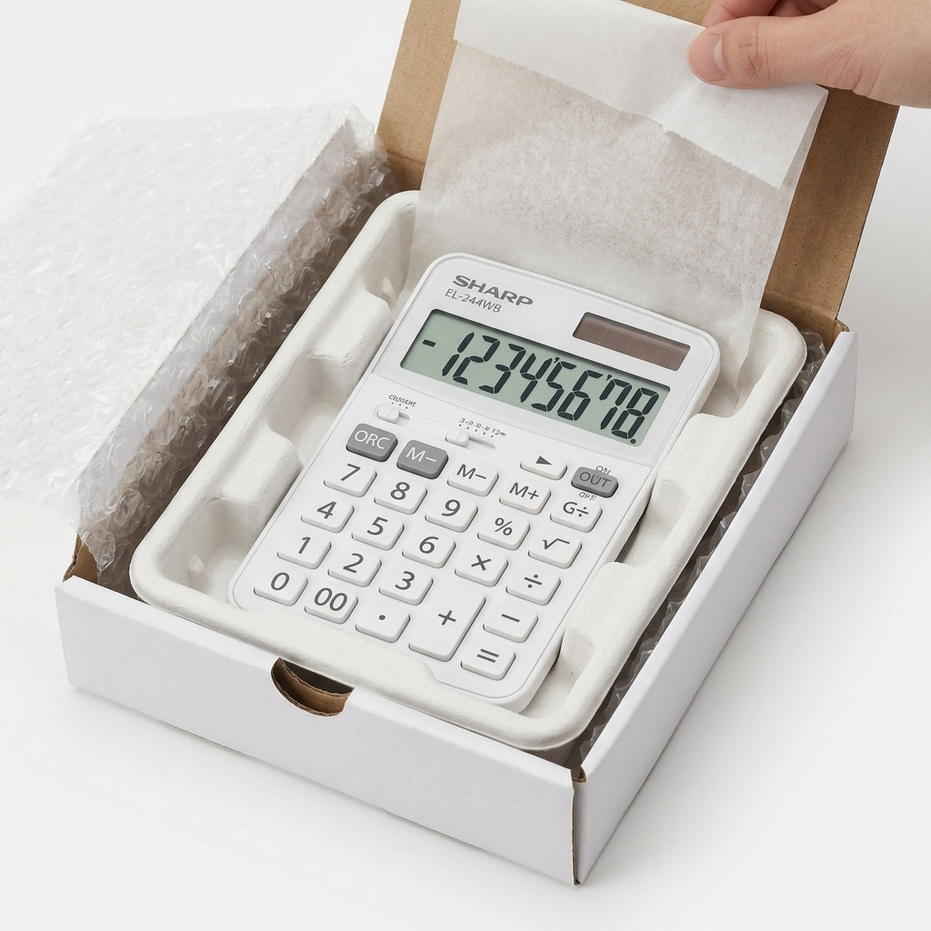 Sharp EL-244WB Professional Pocket Calculator - 8-Digit Extra - Large Display & Twin - Power