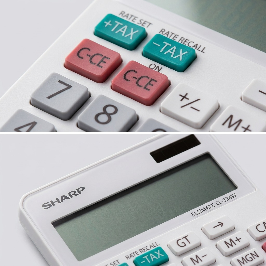 Sharp EL-334W Professional Desktop Calculator - 12-Digit XL Display with Cost - Sell - Margin
