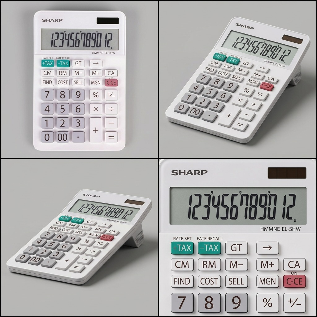 Sharp EL-334W Professional Desktop Calculator - 12-Digit XL Display with Cost - Sell - Margin