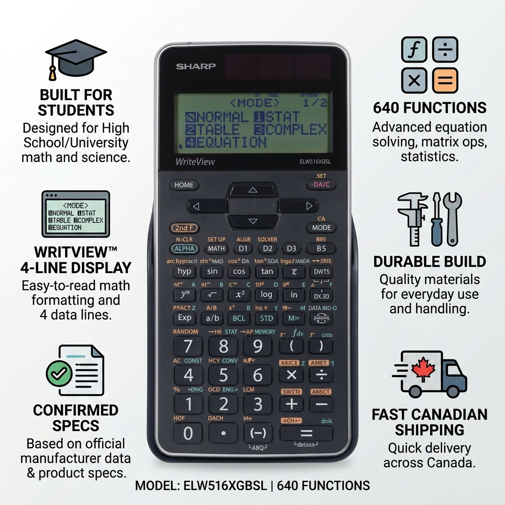 Sharp EL-W516XGBSL – WriteView Scientific Calculator