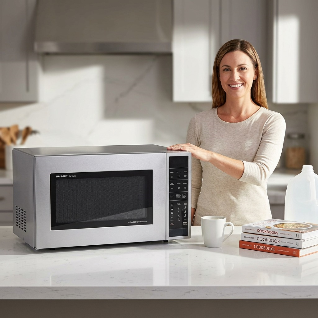 Sharp SMC1585KS Carousel Convection Microwave Oven - 1.5 cu. ft. 900W Stainless Steel