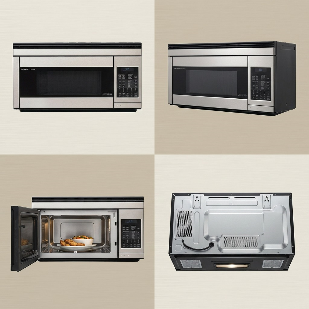 Sharp R1874TY Carousel Over-the - Range Microwave - 1.1 cu. ft. 850W Convection Oven