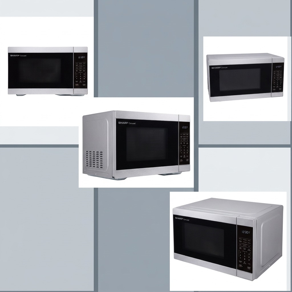 Sharp SMC1162KSC Carousel Countertop Microwave Oven - 1.1 cu. ft. 900W Stainless Steel