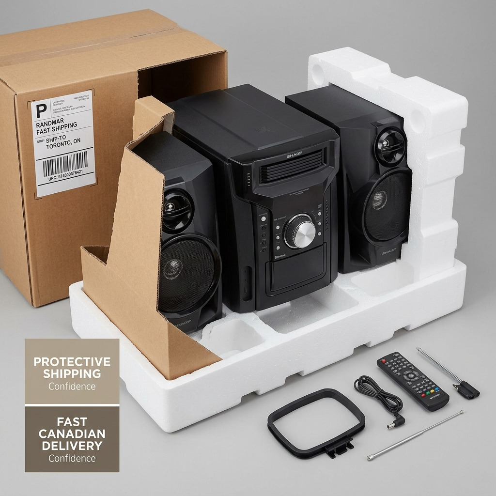 Sharp CD-BH950 240W 5-Disc Mini Shelf Speaker System with Cassette and Bluetooth Audio