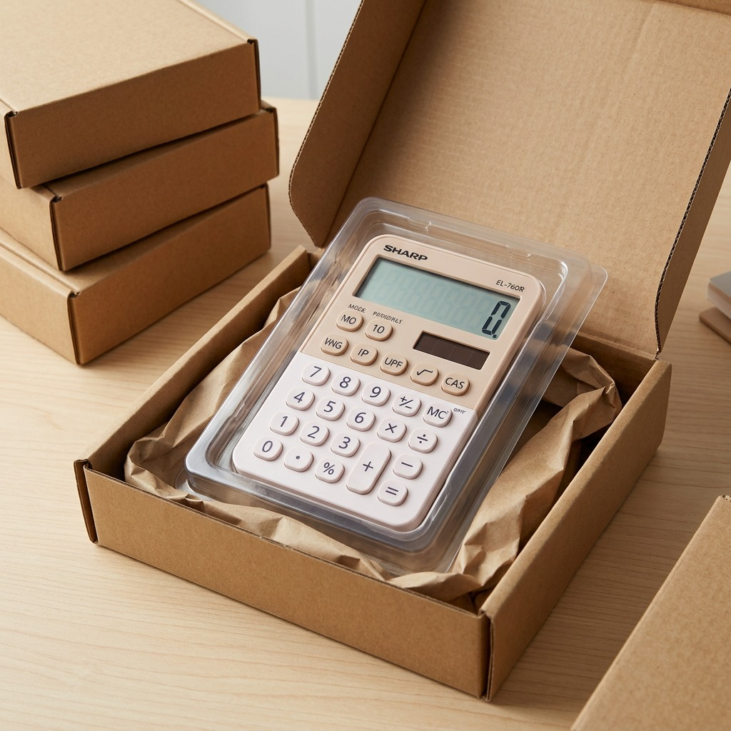 Sharp EL-760RBLA XL-8 Digit Display Calculator - Latte