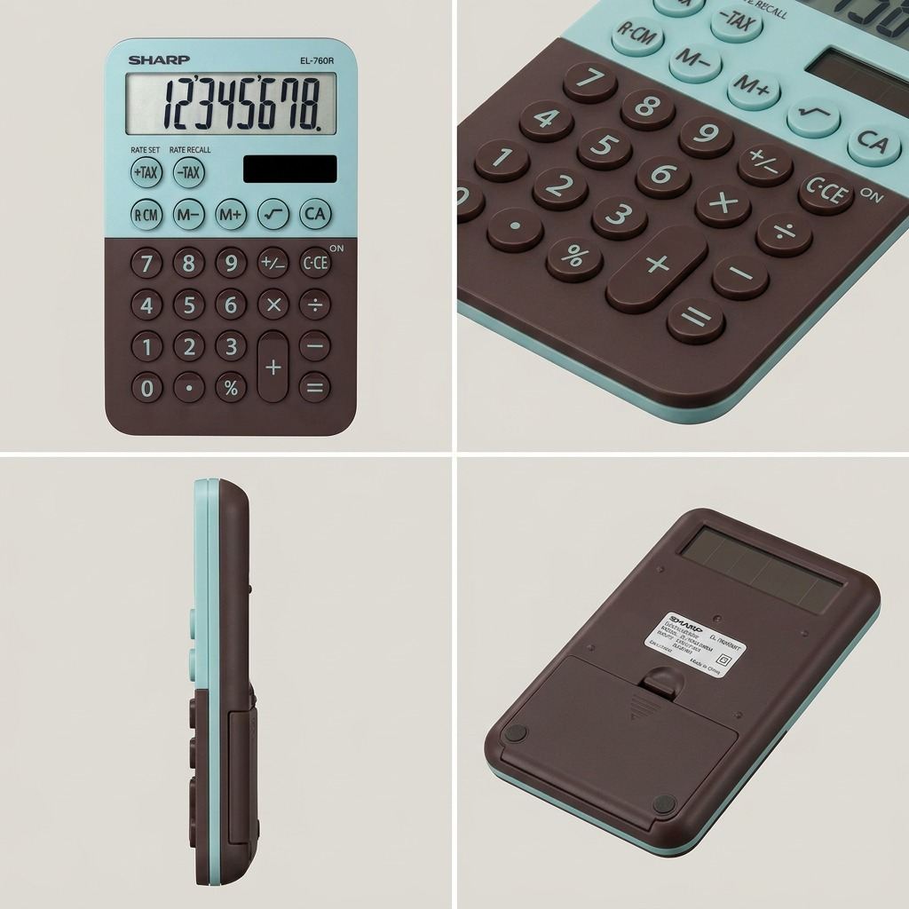 Sharp EL-760RBMT XL-8 Digit Display Calculator - Mint Chocolate
