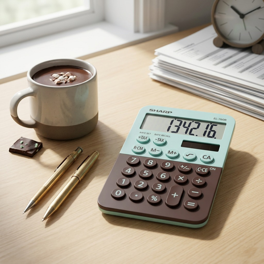 Sharp EL-760RBMT XL-8 Digit Display Calculator - Mint Chocolate