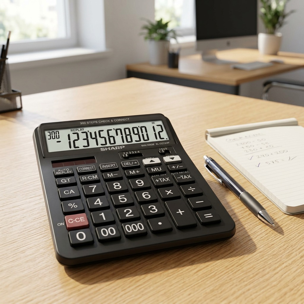 Sharp EL-CC12GP XL 12-Digit Check & Correct Desktop Calculator