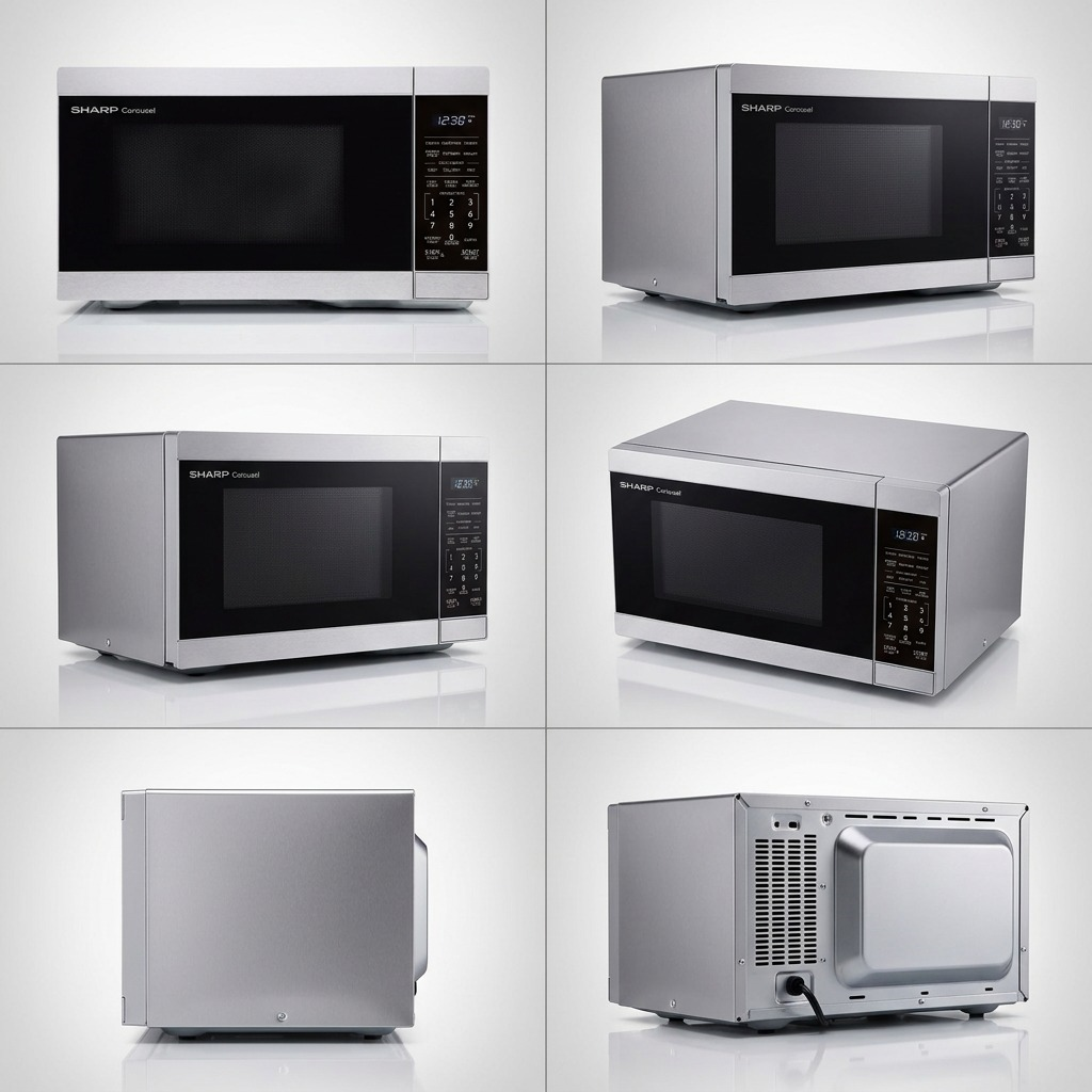Sharp SMC0962KSC Carousel Countertop Microwave Oven 0.9 cu. ft. 900W Stainless Steel