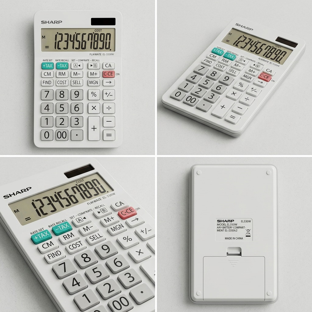 Sharp EL-330W Twin Power XL 10-Digit Desktop Calculator