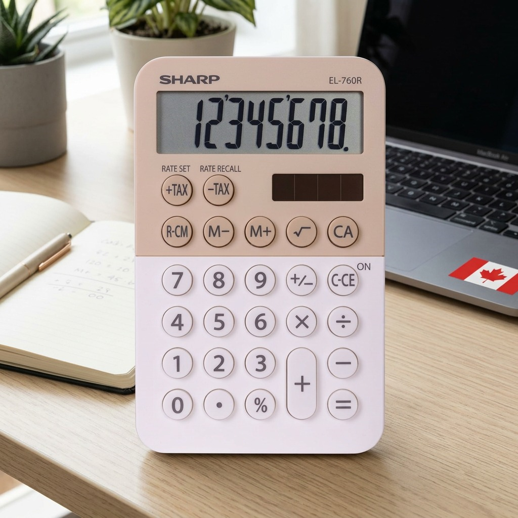 Sharp EL-760RLA Twin Power XL 8-Digit Desktop Calculator - Latte