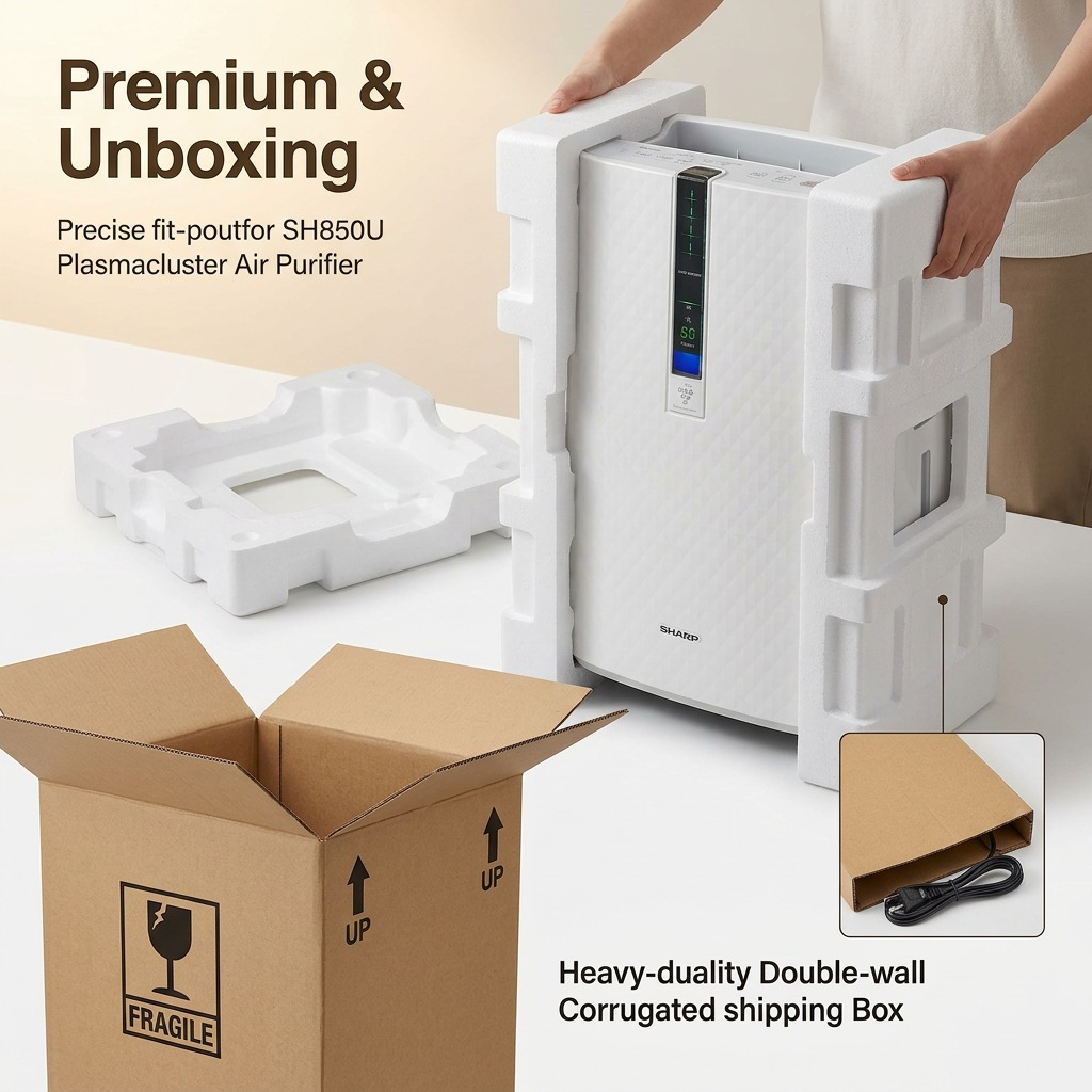 Sharp KC850U Plasmacluster Air Purifier and Humidifier - HEPA Filtration for 250 sq. ft.